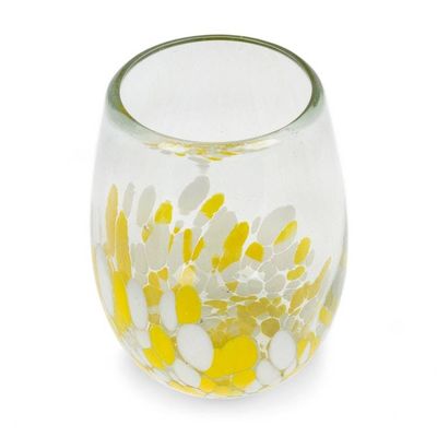 Alternate image for 6 Eco-Friendly Handblown Spotted Stemless Wine Glasses Sunshine Confetti