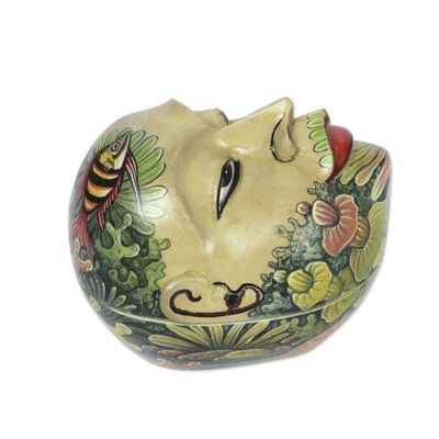 Alternate image for Hand Painted Balinese Hindu Theme Decorative Box Portrait of Hanoman