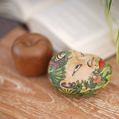 Alternate image for Hand Painted Balinese Hindu Theme Decorative Box Portrait of Hanoman