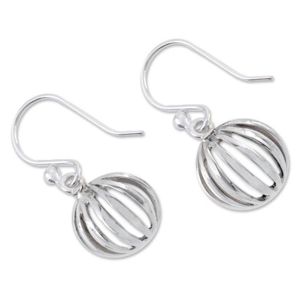 Alternate image for Hand Crafted Modern Sterling Silver Dangle Earrings Taxco Trends