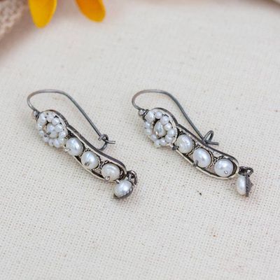 Alternate image for White Cultured Pearl Dangle Earrings from Mexico White Beauty
