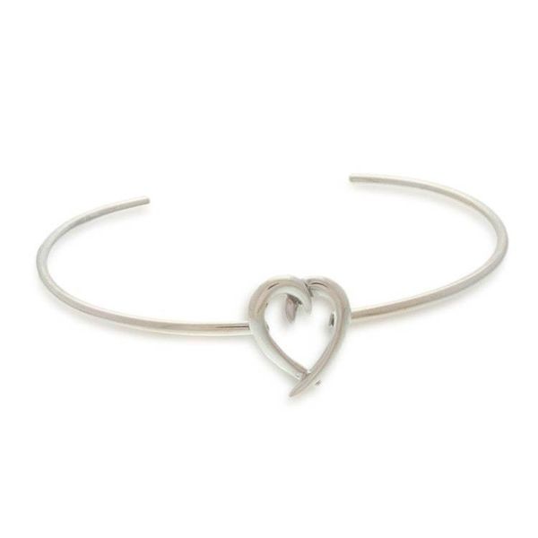 Alternate image for Romantic Minimalist Polished Sterling Silver Cuff Bracelet Minimalist Love