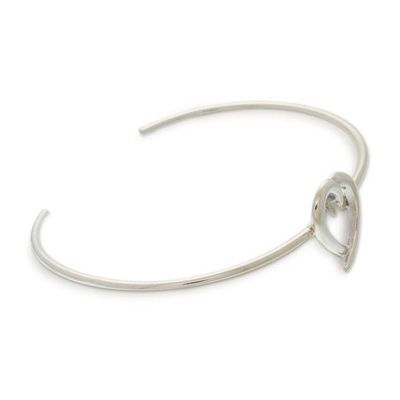 Alternate image for Romantic Minimalist Polished Sterling Silver Cuff Bracelet Minimalist Love