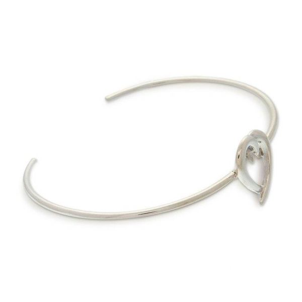 Alternate image for Romantic Minimalist Polished Sterling Silver Cuff Bracelet Minimalist Love