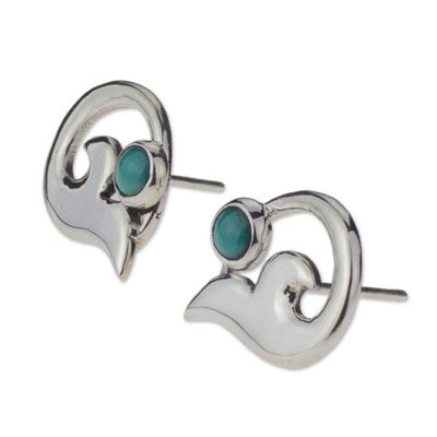 Alternate image for Fair Trade Womens Taxco Silver and Turquoise Earrings Silver Lilies