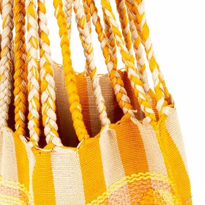Alternate image for Handloomed Cotton Striped Shoulder Bag in Yellow from Mexico Summer Glow