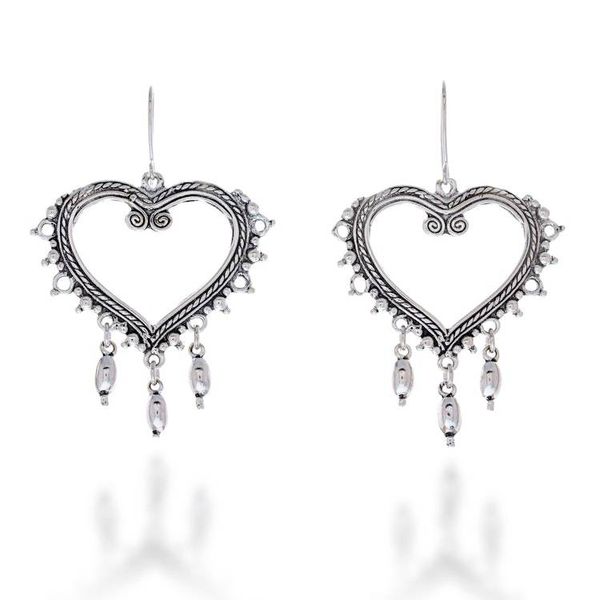 Alternate image for Sterling Silver Heart Earrings for the Romantic Heart of Frida