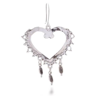 Alternate image for Sterling Silver Heart Earrings for the Romantic Heart of Frida
