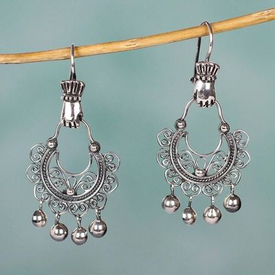 Alternate image for Artisan Crafted Sterling Silver Dangle Earrings from Mexico Rainy Day