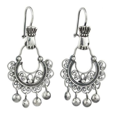 Alternate image for Artisan Crafted Sterling Silver Dangle Earrings from Mexico Rainy Day