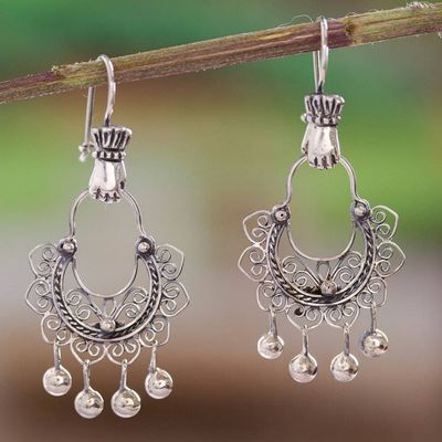 Alternate image for Artisan Crafted Sterling Silver Dangle Earrings from Mexico Rainy Day