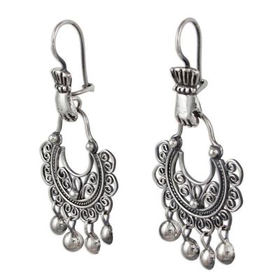 Alternate image for Artisan Crafted Sterling Silver Dangle Earrings from Mexico Rainy Day