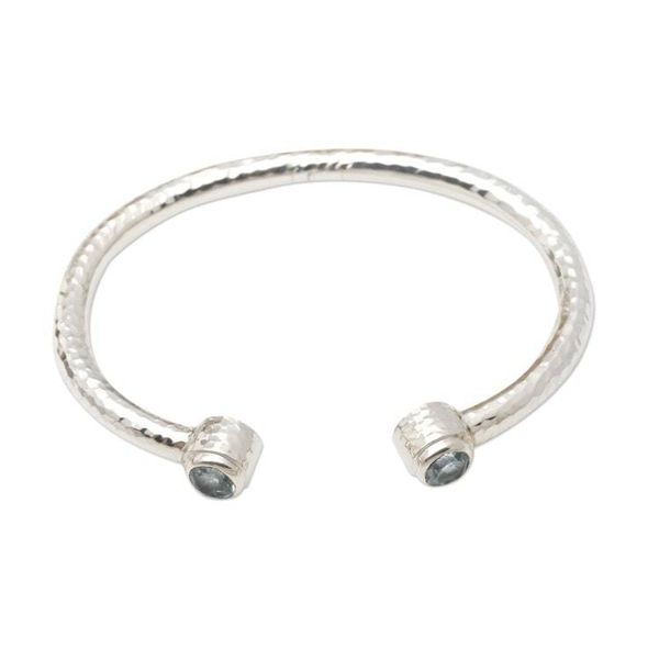 Alternate image for Sterling Silver and Blue Topaz Cuff Bracelet Sparkling Whitecaps