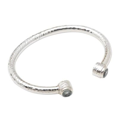 Alternate image for Sterling Silver and Blue Topaz Cuff Bracelet Sparkling Whitecaps