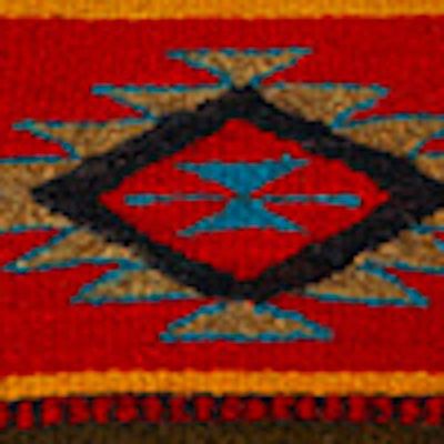 Alternate image for Geometric-Patterned Zapotec Wool Coaster with Natural Dyes Aztec Touch
