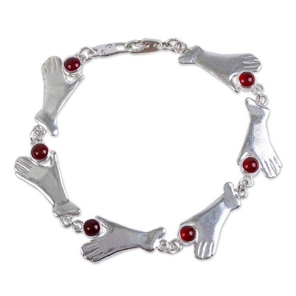 Alternate image for Carnelian link bracelet Helping Hands