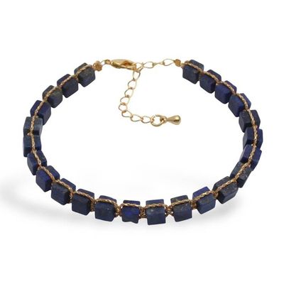 Alternate image for 18k Gold-Accented Bracelet with Knotted Lapis Lazuli Gems Midnight Margarita