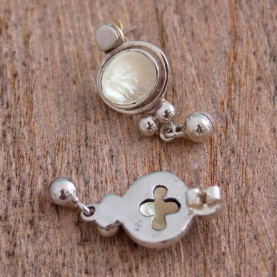 Alternate image for Cultured Pearl and Sterling Silver Earrings from Mexico Magic Aura