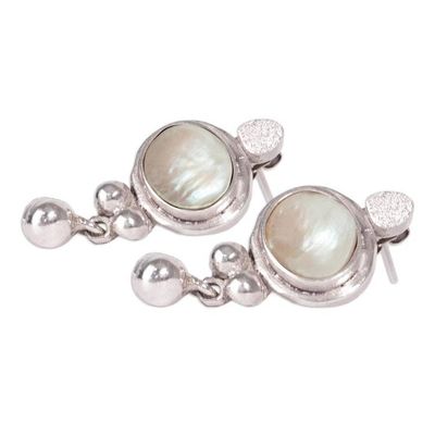 Alternate image for Cultured Pearl and Sterling Silver Earrings from Mexico Magic Aura