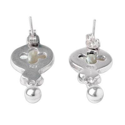 Alternate image for Cultured Pearl and Sterling Silver Earrings from Mexico Magic Aura