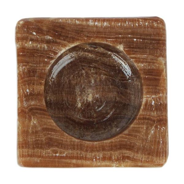 Alternate image for Modern Natural Onyx Tealight Candleholder in Cinnamon Hues Altar to Light