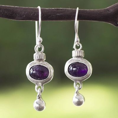 Primary image for Artisan Crafted Sterling Silver and Amethyst Earrings Quetzals