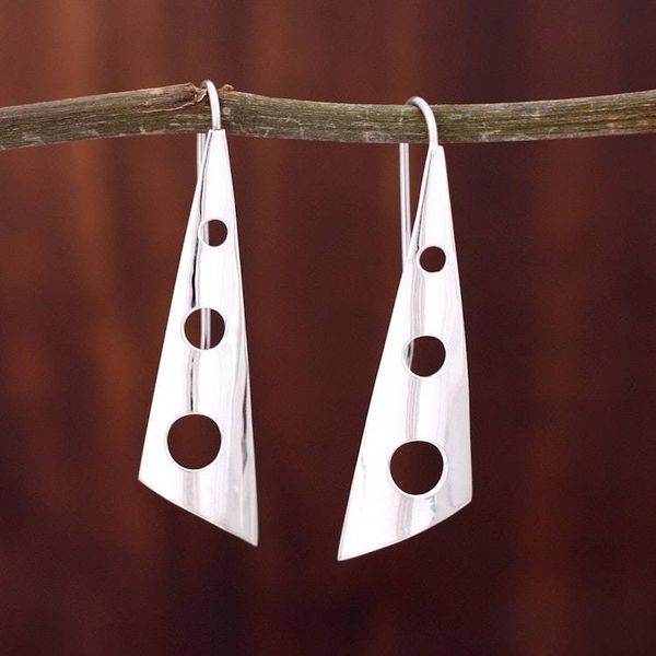Alternate image for Mexican Taxco Silver Contemporary Drop Earrings Taxco Modern