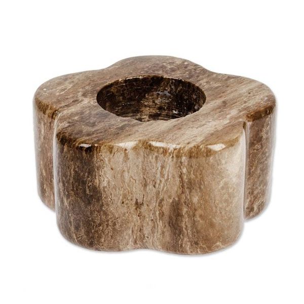 Alternate image for Spring-Inspired Floral Brown Marble Tealight Candleholder Marble Spring
