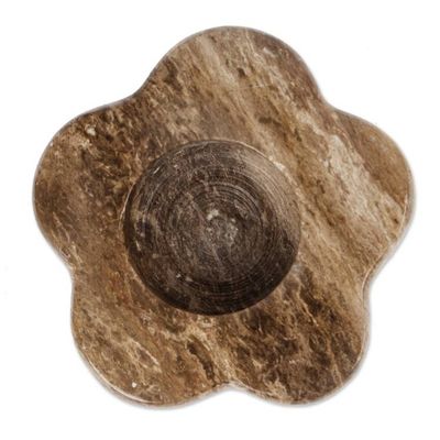 Alternate image for Spring-Inspired Floral Brown Marble Tealight Candleholder Marble Spring