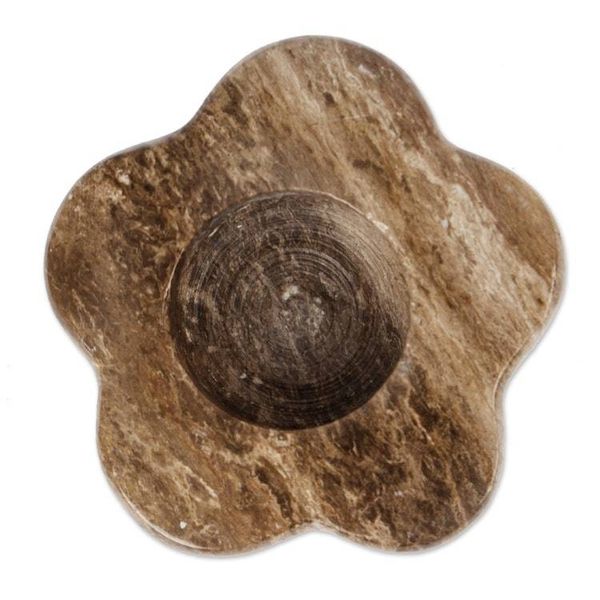Alternate image for Spring-Inspired Floral Brown Marble Tealight Candleholder Marble Spring