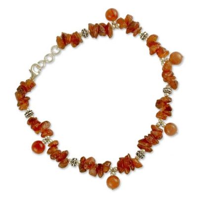 Alternate image for Carnelian anklet Summer Warmth