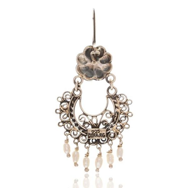 Alternate image for Authentic Mazahua Earrings with Peridot and Cultured Pearls Mazahua Lady