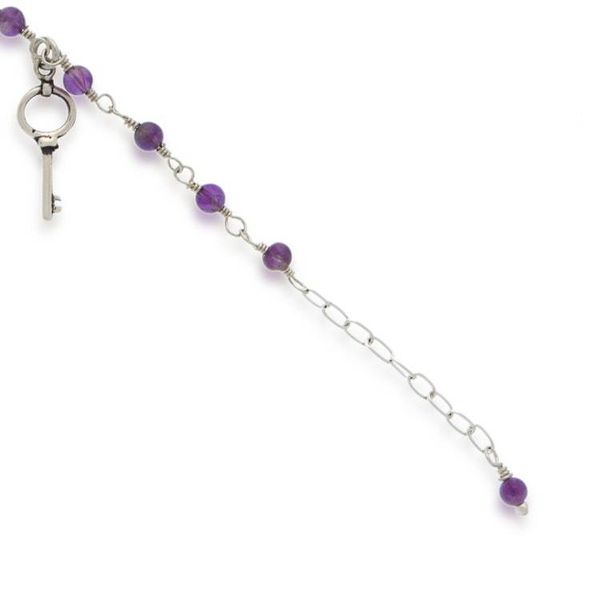 Alternate image for Fantasy-Inspired Natural Amethyst Charm Bracelet from Mexico Key to Wisdom