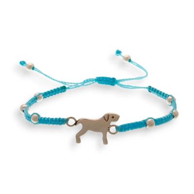 Alternate image for Taxco Silver Macrame Bracelet with Dog-Themed Pendant Enchanting Dog