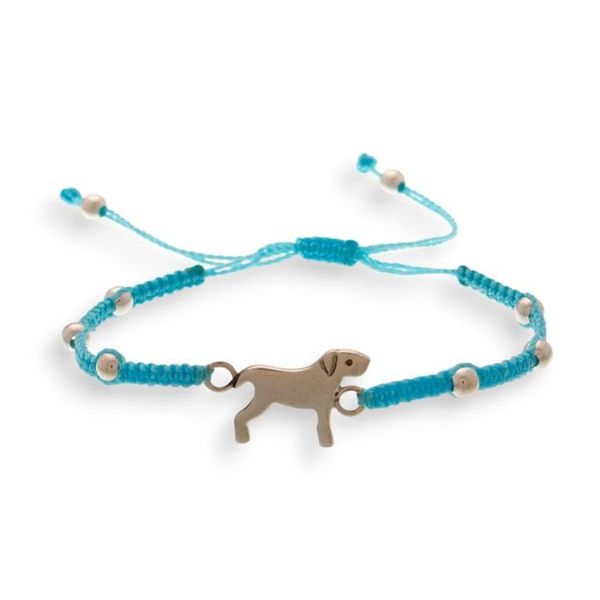 Alternate image for Taxco Silver Macrame Bracelet with Dog-Themed Pendant Enchanting Dog
