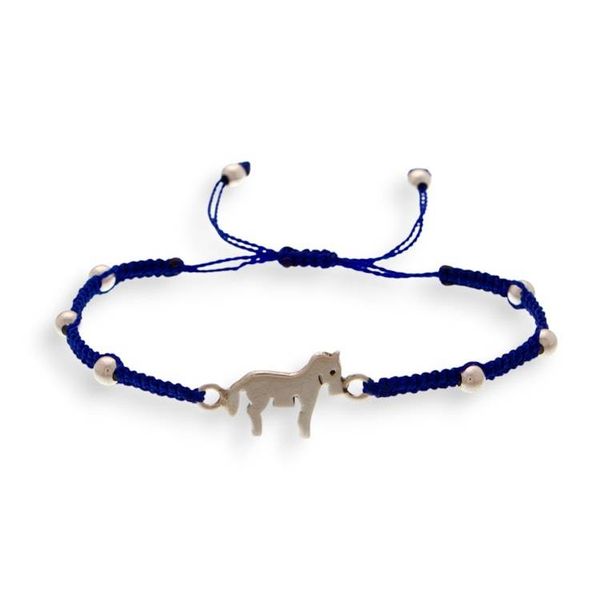 Alternate image for Handmade Taxco Silver Macrame Bracelet with Horse Pendant Enchanting Horse