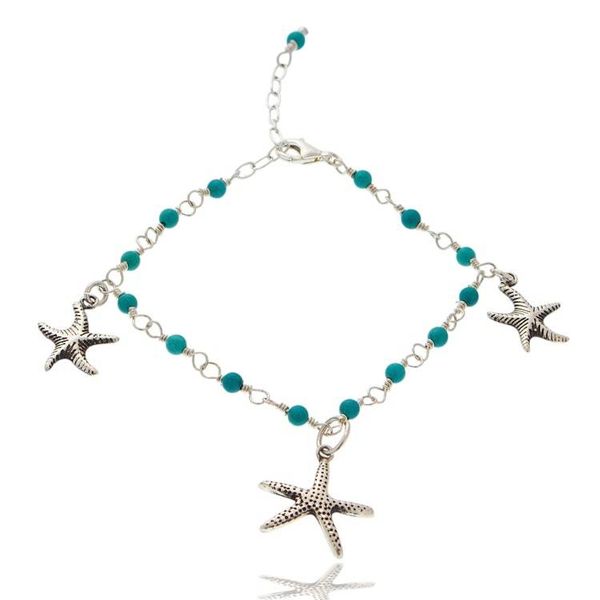 Alternate image for Sea-Inspired Reconstituted Turquoise Starfish Charm Bracelet Refreshing Stardom