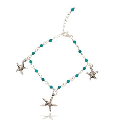 Alternate image for Sea-Inspired Reconstituted Turquoise Starfish Charm Bracelet Refreshing Stardom