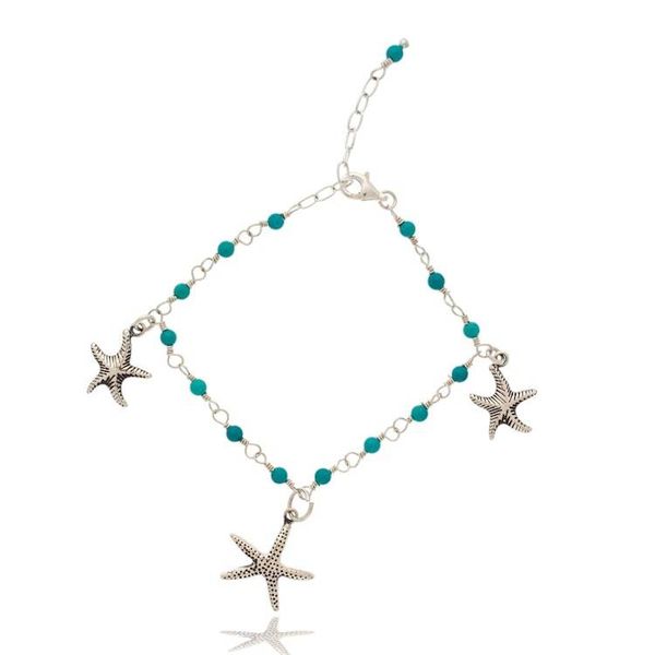 Alternate image for Sea-Inspired Reconstituted Turquoise Starfish Charm Bracelet Refreshing Stardom