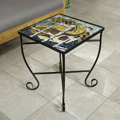 Primary image for Stained glass folding table Mandolins and Pineapples