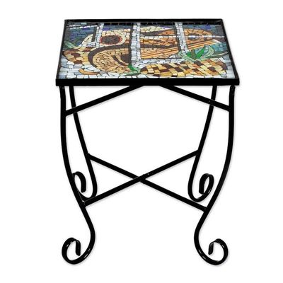Alternate image for Stained glass folding table Mandolins and Pineapples