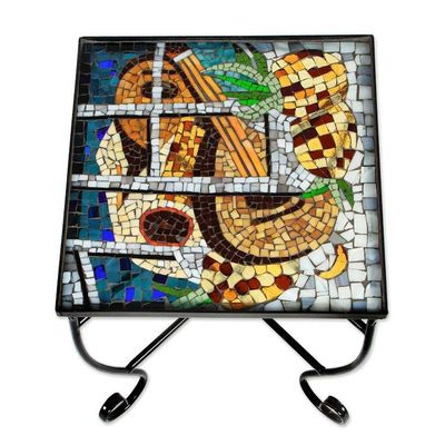 Alternate image for Stained glass folding table Mandolins and Pineapples