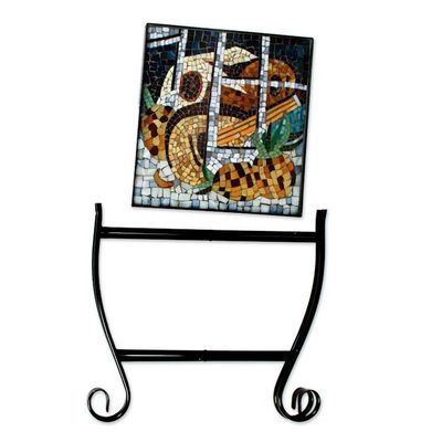 Alternate image for Stained glass folding table Mandolins and Pineapples