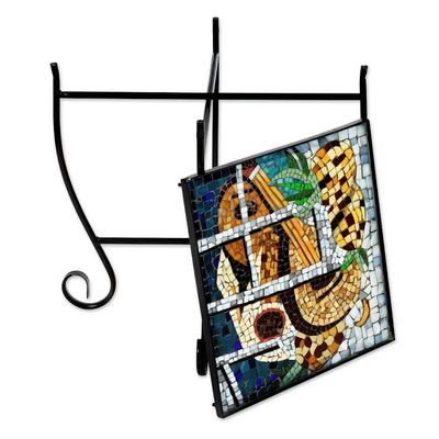 Alternate image for Stained glass folding table Mandolins and Pineapples