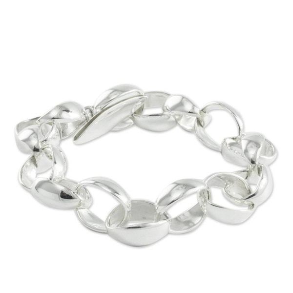 Alternate image for Taxco Silver Jewelry Handcrafted Chain Bracelet Shine