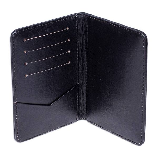 Alternate image for Patterned Black Leather Passport Holder Crafted in Mexico Onyx Traveler