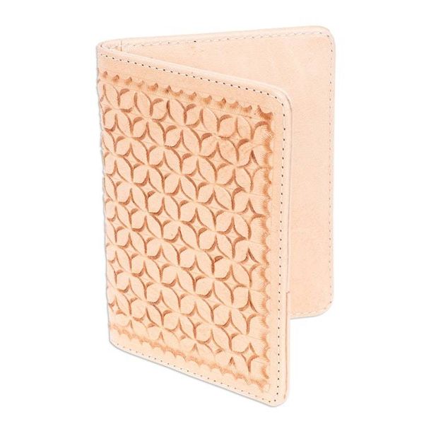 Alternate image for Patterned Beige Passport Holder Crafted in Mexico Serene Traveler