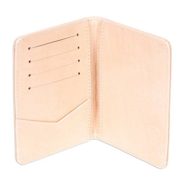 Alternate image for Patterned Beige Passport Holder Crafted in Mexico Serene Traveler