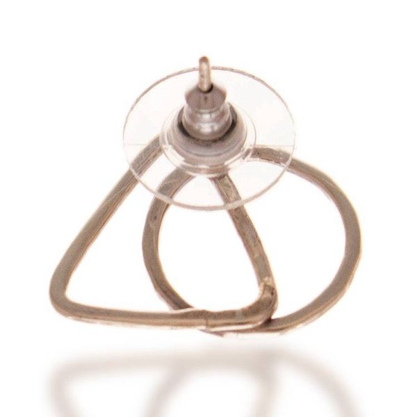 Alternate image for Taxco Silver Button Earrings with Triangle and Circle Theme Dual Geometry