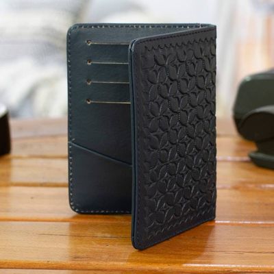 Primary image for Patterned Blue Passport Holder Crafted in Mexico Midnight Traveler